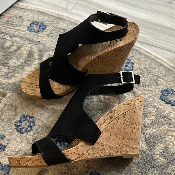 INC International Concepts Shoes - INC, international concepts, cork, wedge, black, high, back shoe
